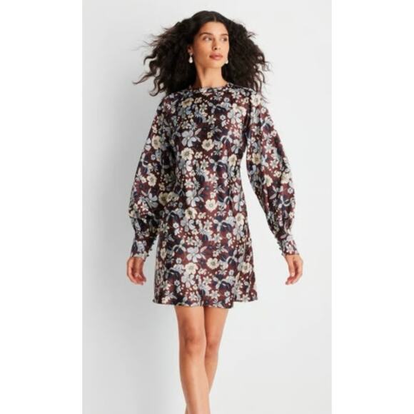Future Collective Dresses & Skirts - Future Collective Women's Size 16 Floral Satin Mini Dress Reese Blutstein